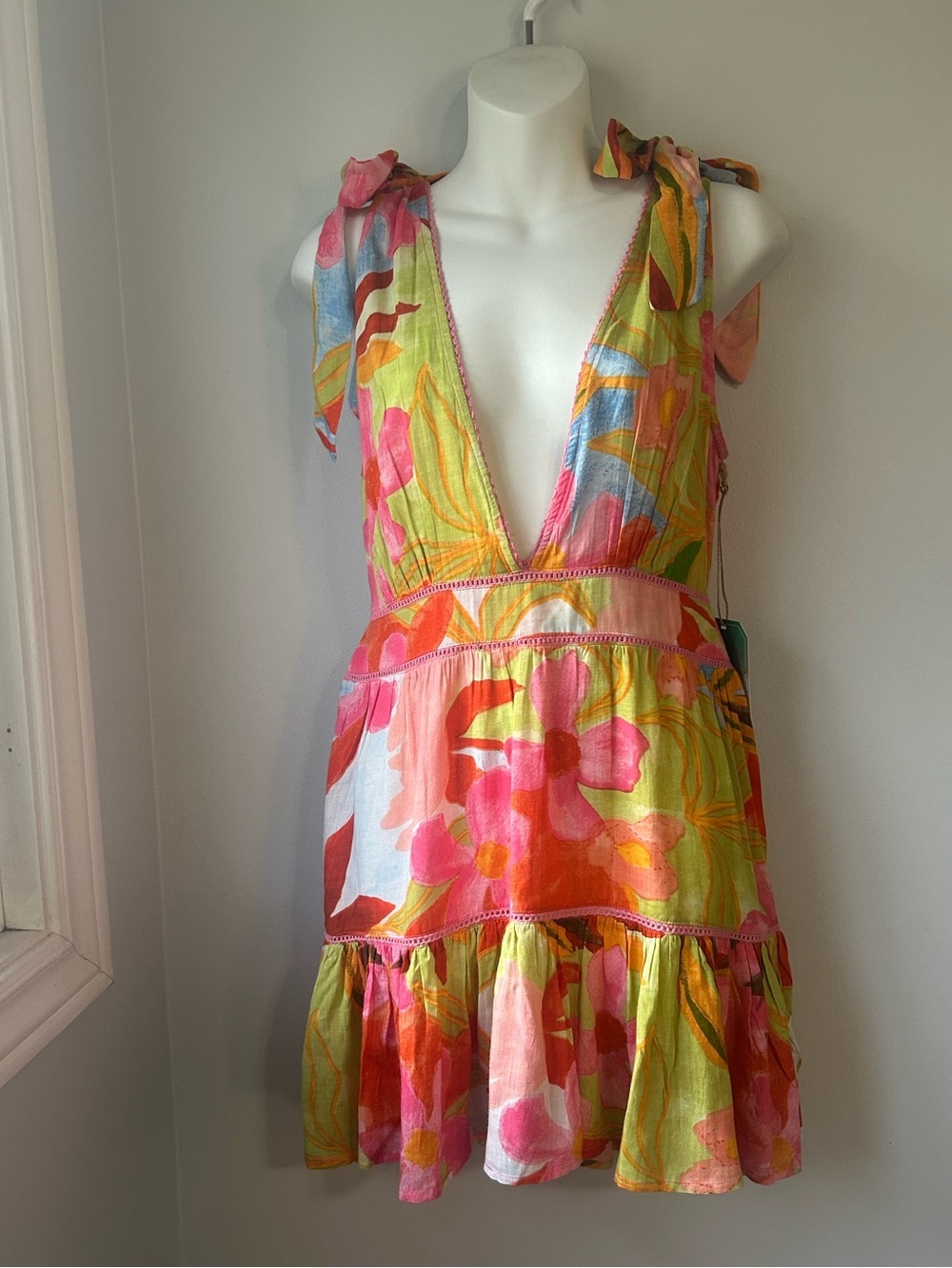 NEW Floral Tie-Shoulder Swim Cover-Up Dress